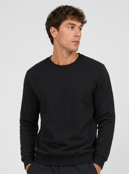Bisiklet Yaka 3 İp Şardonlu Sweat