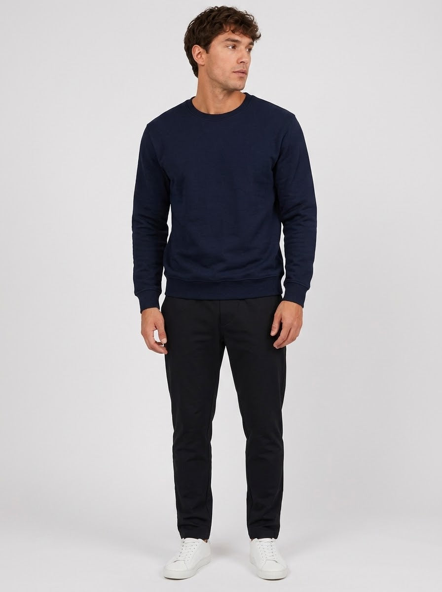 Bisiklet Yaka 3 İp Şardonlu Sweat